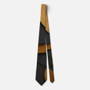 Luxury Black and Gold Geometric Abstract Design Tie