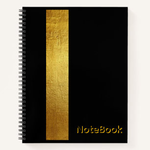 Luxury Black and Gold Glitter Notebook