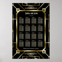 Luxury Black and Gold Great Gatsby Seating Chart