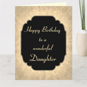 Luxury black and gold Happy Birthday Daughter Card