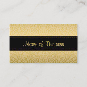 Luxury Black and Gold Jaguar Animal Print Business Card