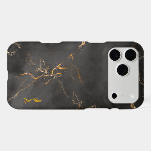 Luxury black and gold marble phone case.