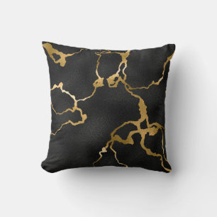Luxury black and gold pattern glam design cushion