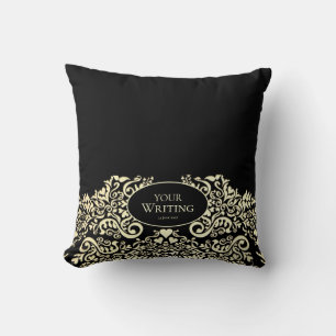 Luxury Black and Gold Personalised Cushion