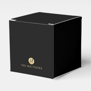 Luxury Black and Gold Personalised Monogram Favour Box