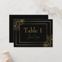 Luxury Black and Gold Place Card
