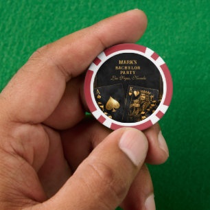 Luxury Black And Gold Vegas Bachelor Party Poker Chips