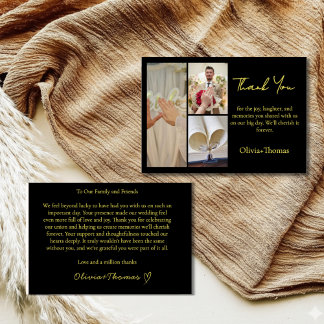 Luxury Black and Gold Wedding Thank You Template