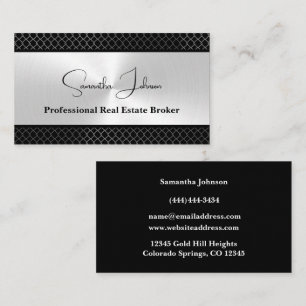 Luxury Black and Silver Real Estate Business Card