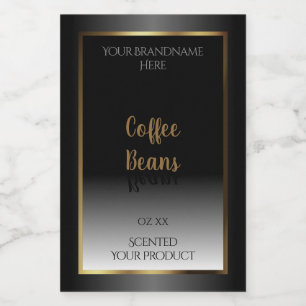 Luxury Black and White Product Labels Gold Frame