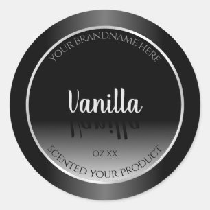 Luxury Black and White Product Labels Silver Frame