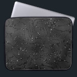 Luxury black background pattern with sparkles laptop sleeve<br><div class="desc">Clam design with a luxury black background and white sparkles.</div>