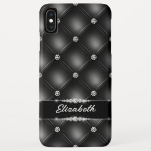 Luxury Black Bling Sparkle Diamond Custom Name iPhone XS Max Case
