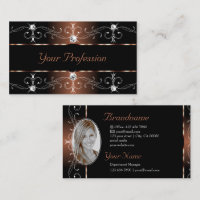 Luxury Black Brown Ornate Borders Jewels Add Photo