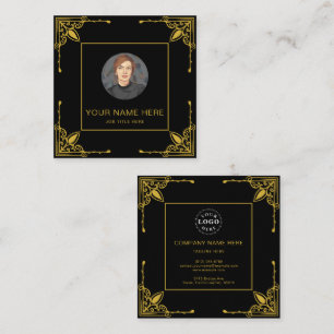 Luxury Black Calling Card Featuring Metallic Gold