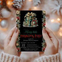Luxury Black Christmas Party Invitation