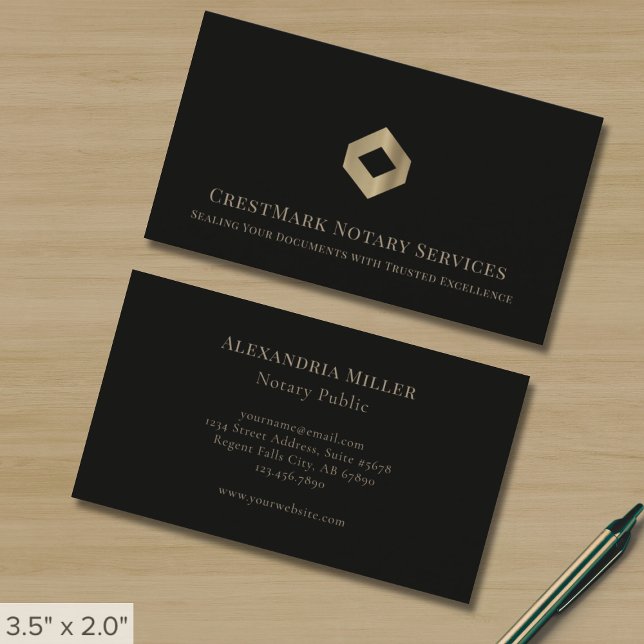 Luxury Black Diamond Logo Business Card (Creator Uploaded)