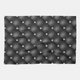 Luxury Black Diamond Tufted Pattern Tea Towel