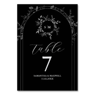 Luxury Black Elegant Custom Table Number