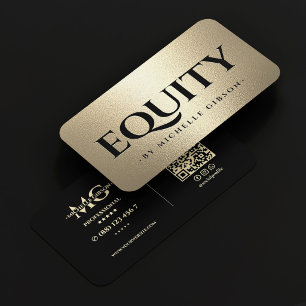 Luxury Black Faux Gold Mortgage Loan Broker  Business Card
