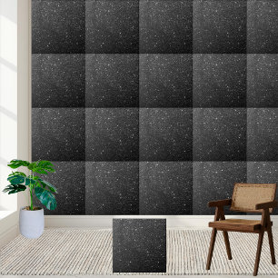 Luxury Black Glitter Sparkle Elegant & Modern Tile