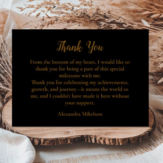 Luxury Black Gold 50 & Fabulous Birthday Thank You Card (Creator Uploaded)