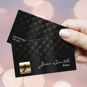 Luxury Black & Gold Bakery Business Card
