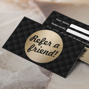 Luxury Black & Gold Beauty Salon Referral