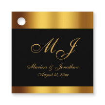 Luxury Black Gold Border Wedding Thank You