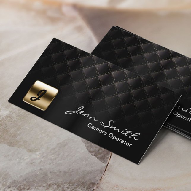 Luxury Black & Gold Camera Operator Business Card (Creator Uploaded)