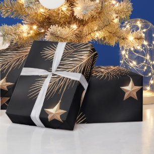 Luxury Black Gold Christmas Wrapping Paper Perso