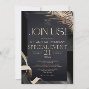 Luxury Black Gold Corporate Annual Special Event Invitation