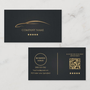 Luxury Black Gold Elegant Car Transport Business Card