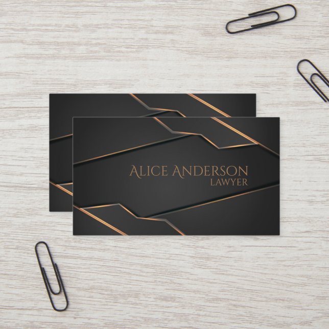 Luxury black gold elegant lawyer  Business Card (Front/Back In Situ)