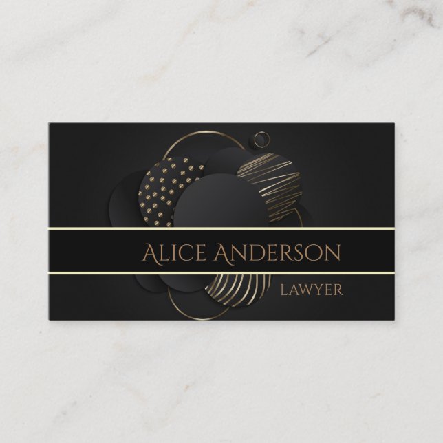 Luxury black gold elegant lawyer  Business Card (Front)