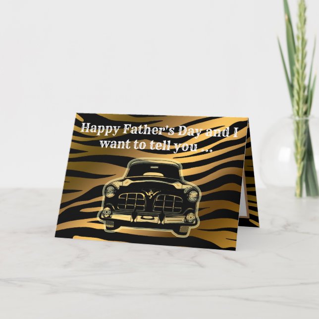 Luxury Black Gold Father Day Thank You Card (Front)