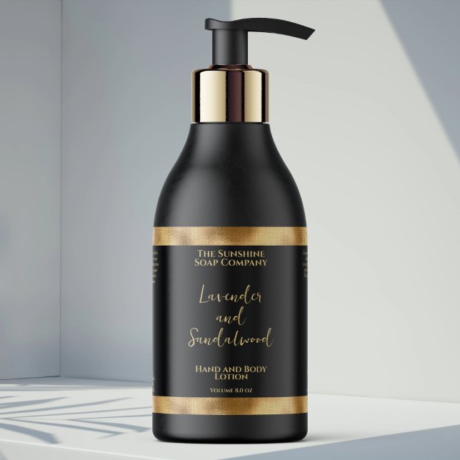Luxury black & gold foil cosmetics bottle label (Creator Uploaded)