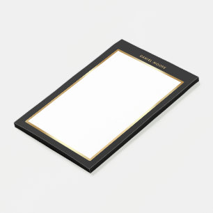 Luxury Black & Gold Frame Modern Minimalist Post-it Notes