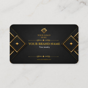 Luxury Black Gold Geometric Jewellery Earring Card