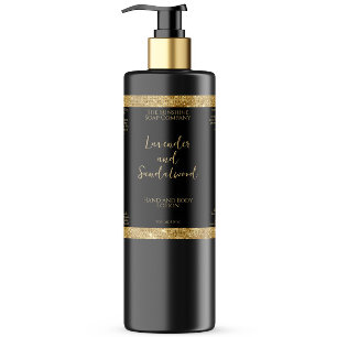 Luxury black & gold glitter cosmetics bottle label