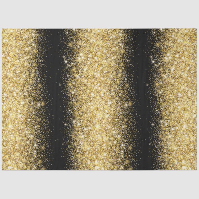 Luxury Black Gold Glitter Tissue Paper (Front)