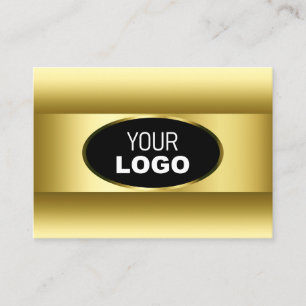 Luxury Black Gold Gradient Logo Golden Oval Frame Business Card