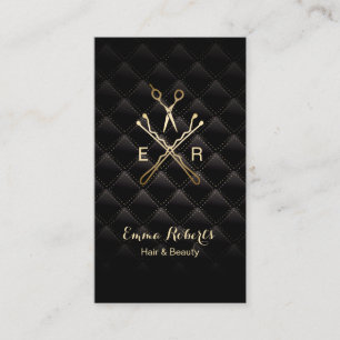 Luxury Black & Gold Hair & Beauty Salon Business Card