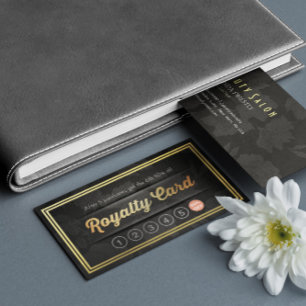 Luxury Black Gold Makeup Beauty Hair Salon Loyalty Card