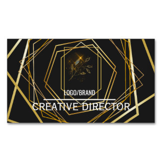 Luxury Black & Gold Minimal Professional Business Magnetic Business Card