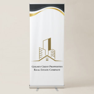 Luxury Black & Gold Personalised Real Estate Retractable Banner