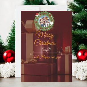 LUXURY Black & Gold Photo Christmas Card