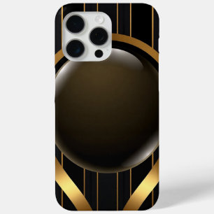 Luxury Black & Gold Striped iPhone 16 Case   Gloss