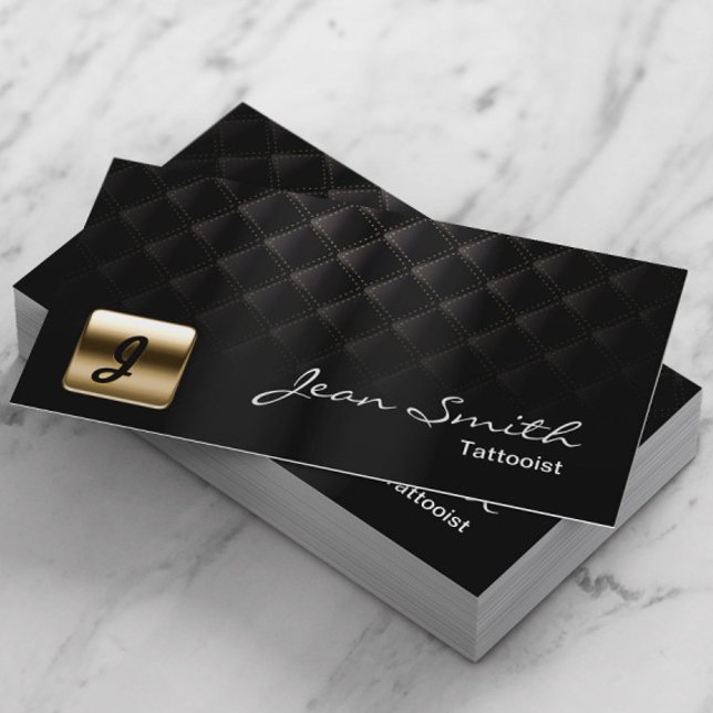 Luxury Black & Gold Tattoo Art Business Card (Creator Uploaded)