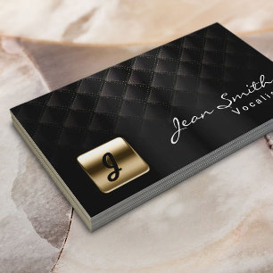 Luxury Black & Gold Vocalist Musician Business Card